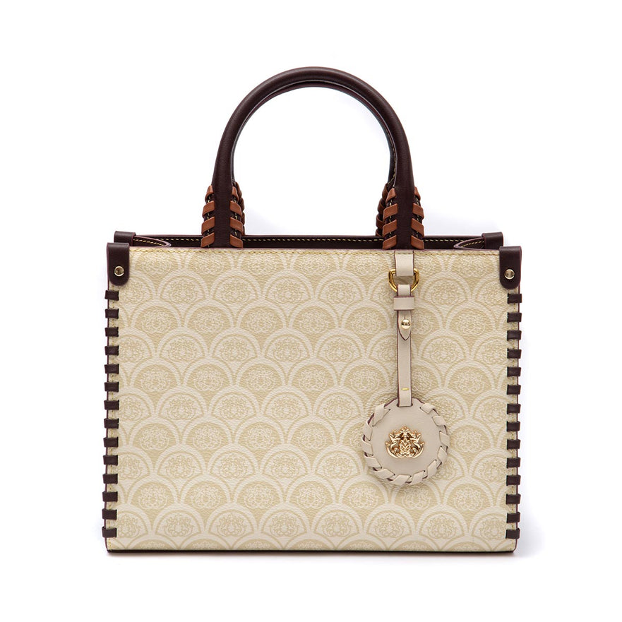 MINI TOTE SIRENA  MONOGRAMA CANVAS CREME
