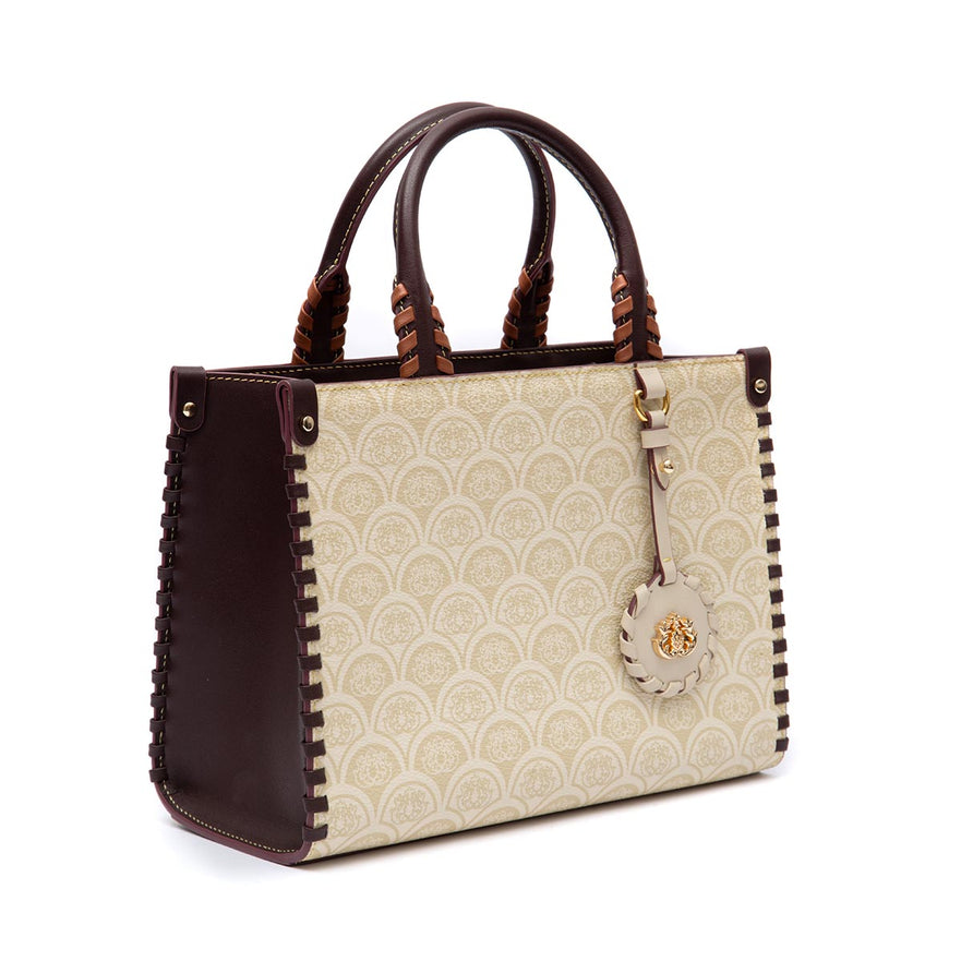 MINI TOTE SIRENA  MONOGRAMA CANVAS CREME