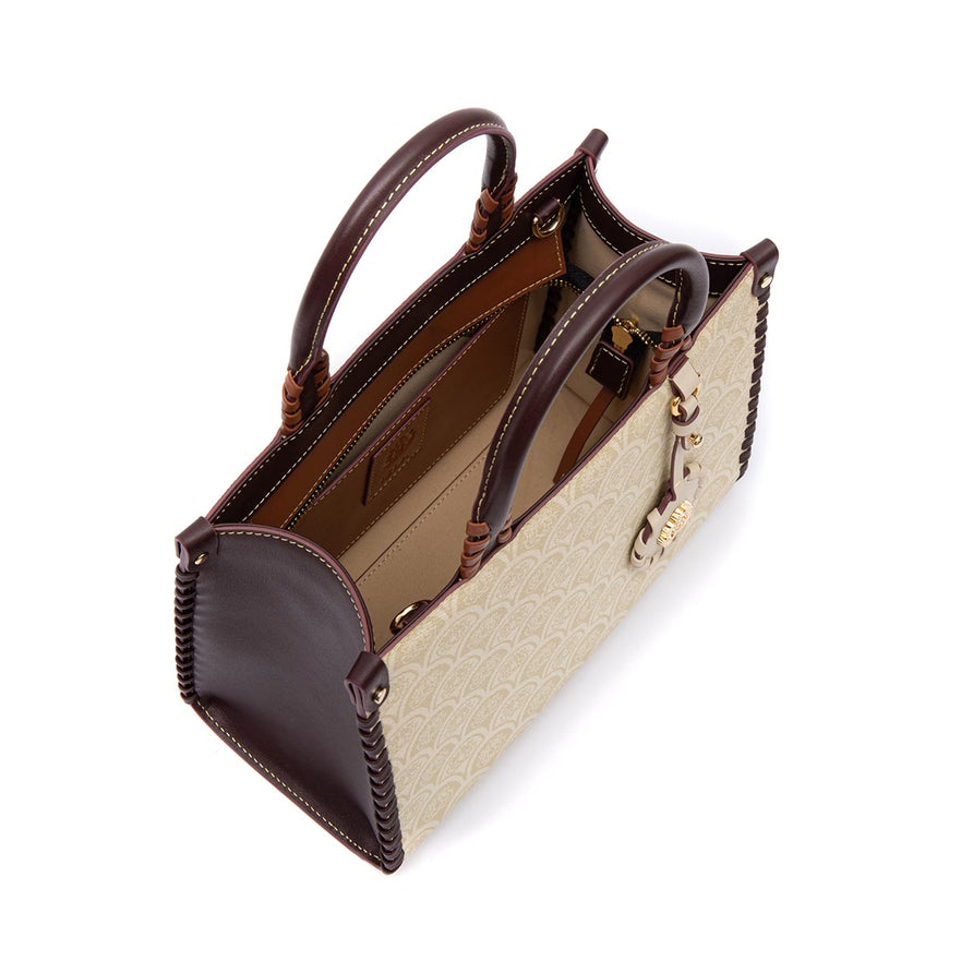 MINI TOTE SIRENA  MONOGRAMA CANVAS CREME