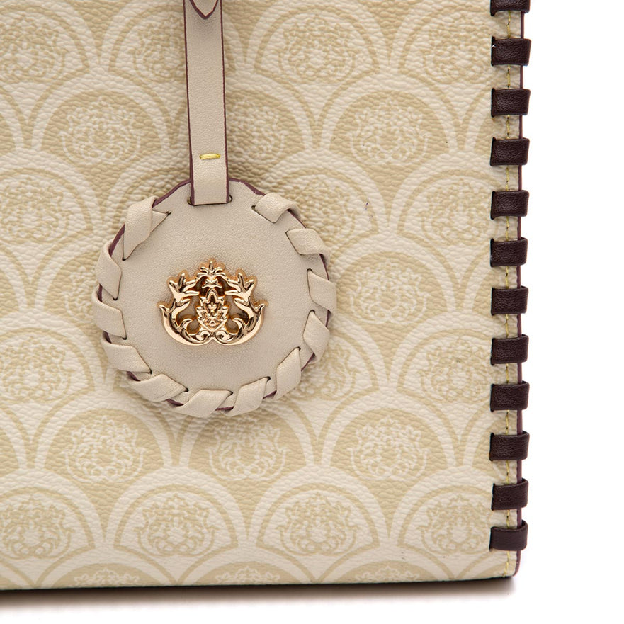 MINI TOTE SIRENA  MONOGRAMA CANVAS CREME