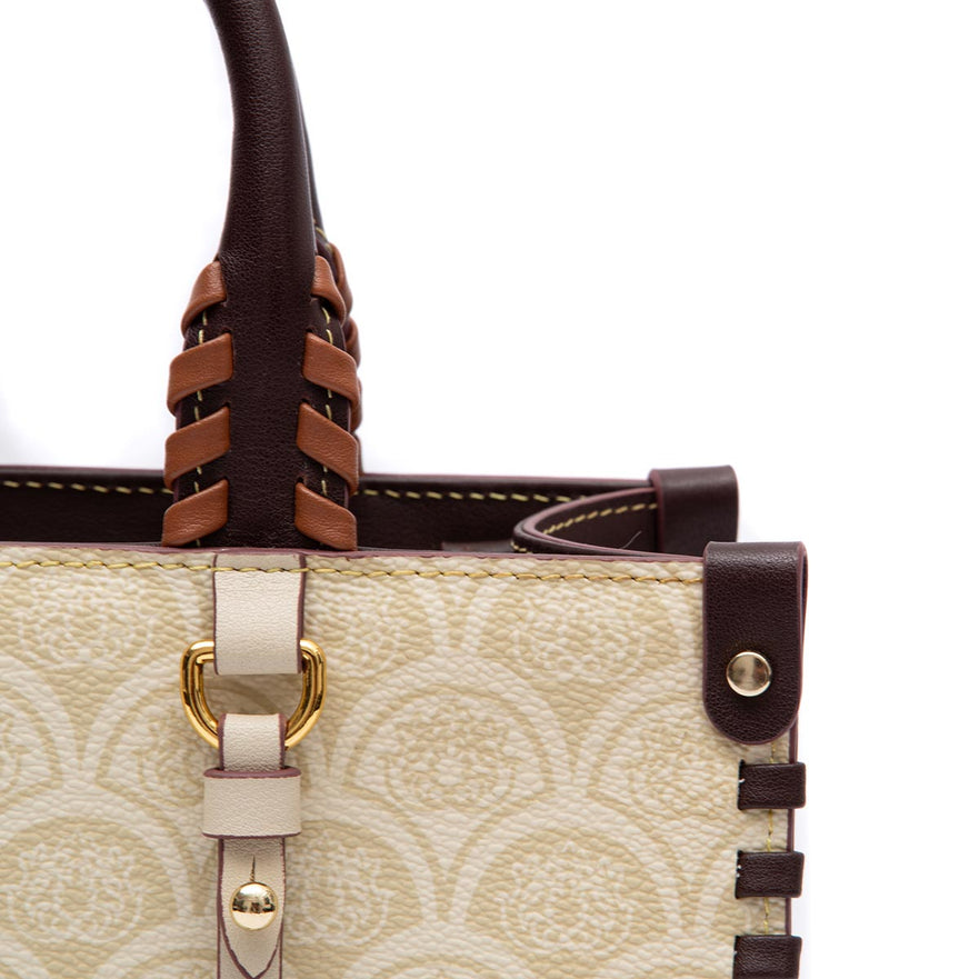 MINI TOTE SIRENA  MONOGRAMA CANVAS CREME