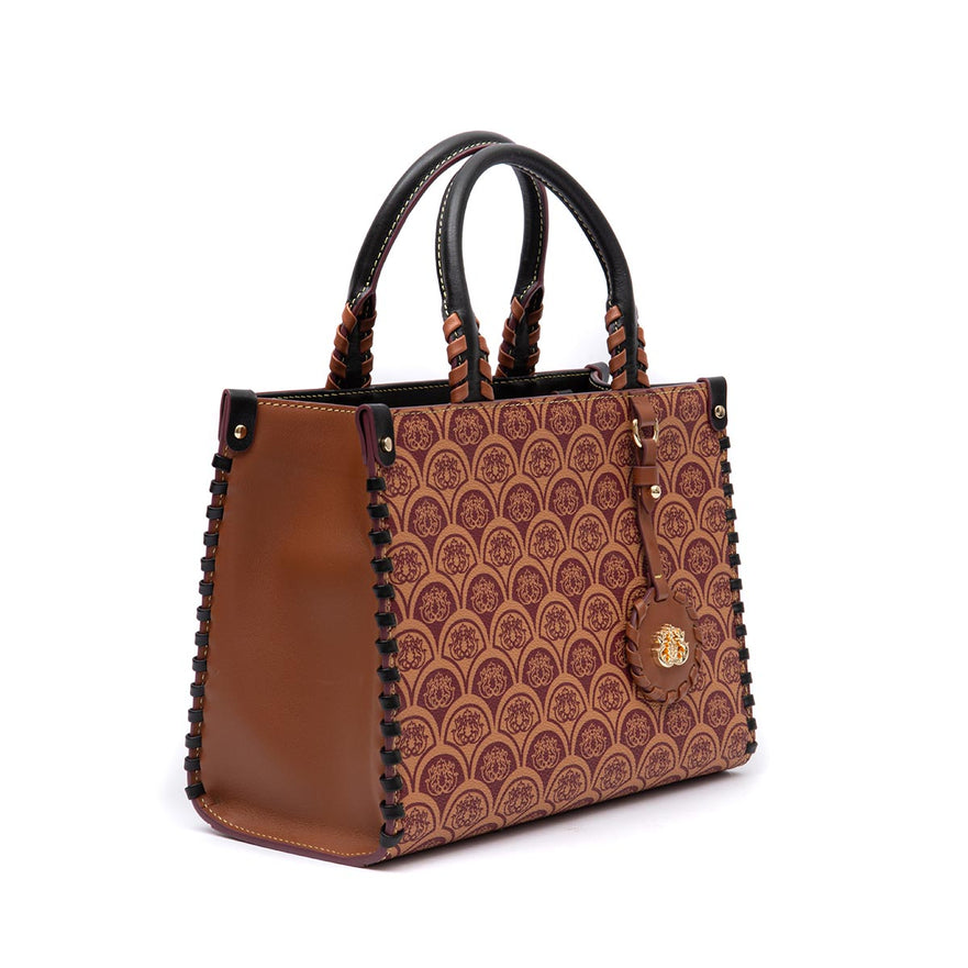 MINI TOTE SIRENE MONOGRAMA CANVAS CARAMELO