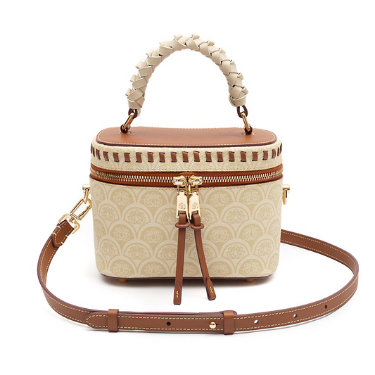 SIRENA MONOGRAM CANVAS CREAM VANITY BAG