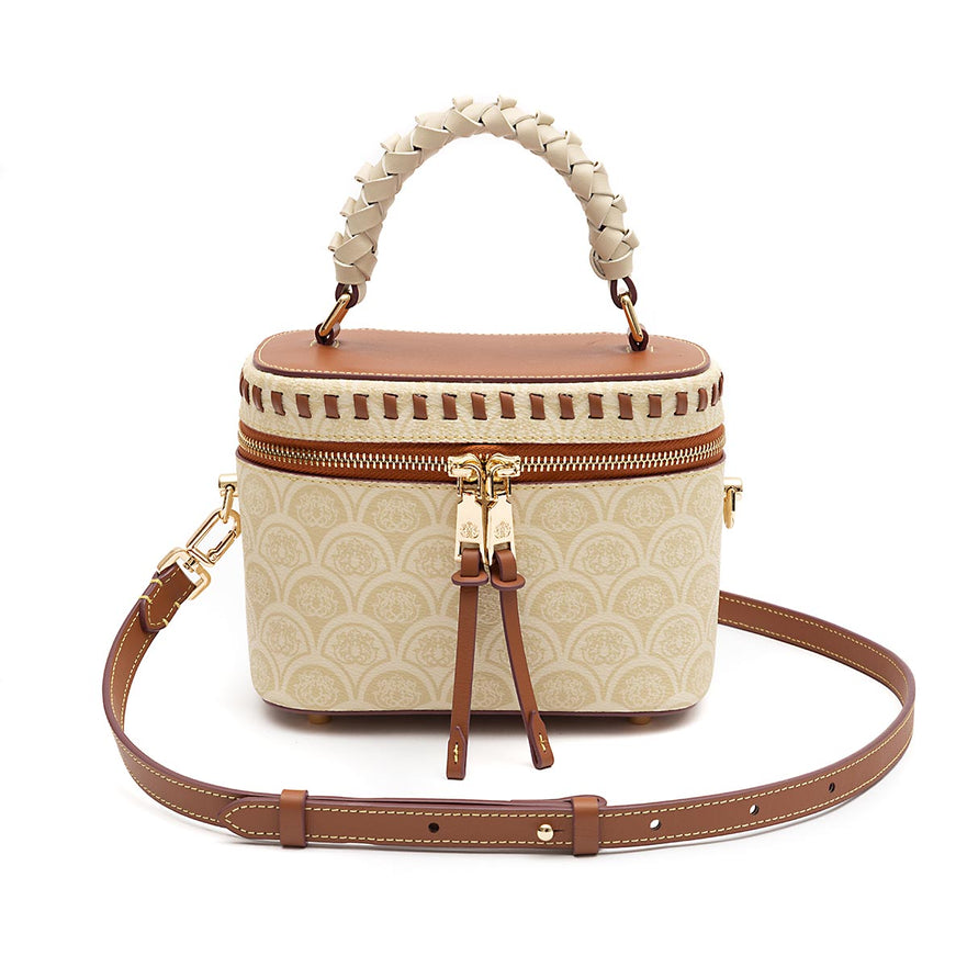 BOLSA VANITY SIRENA MONOGRAMA CANVAS CREME