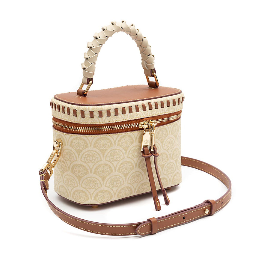 BOLSA VANITY SIRENA MONOGRAMA CANVAS CREME