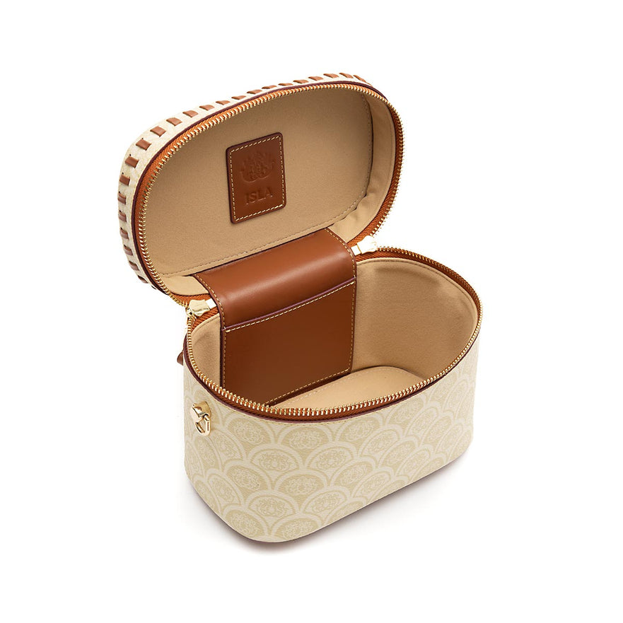 BOLSA VANITY SIRENA MONOGRAMA CANVAS CREME