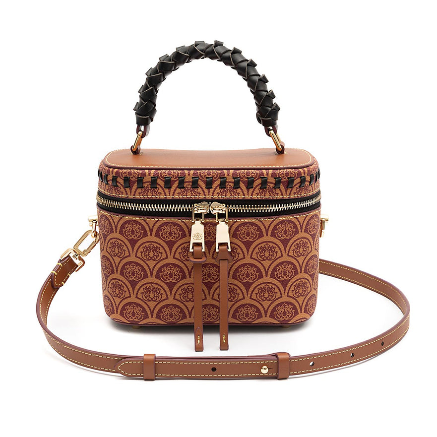 BOLSA VANITY SIRENA MONOGRAMA CANVAS CARAMELO