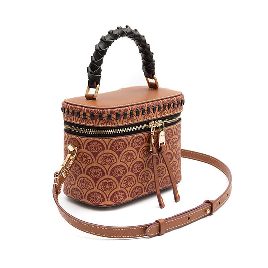 BOLSA VANITY SIRENA MONOGRAMA CANVAS CARAMELO