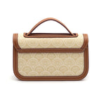 BOLSA BAGUETE TRANSVERSAL  SIRENA MONOGRAMA CANVAS CREME