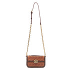 BOLSA BAGUETE TRANSVERSAL SIRENA MONOGRAMA CANVAS CARAMELO