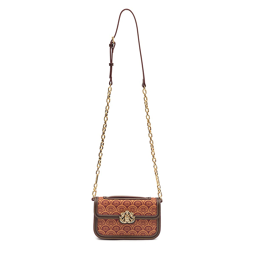 BOLSA BAGUETE TRANSVERSAL SIRENA MONOGRAMA CANVAS CARAMELO