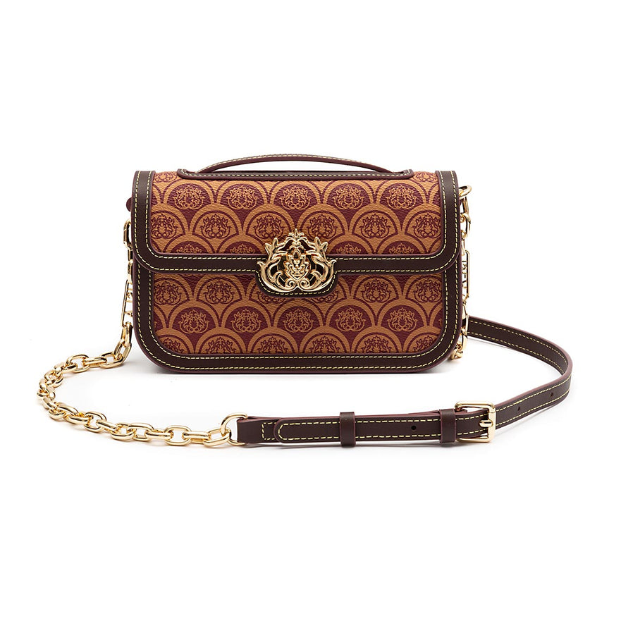 BOLSA BAGUETE TRANSVERSAL SIRENA MONOGRAMA CANVAS CARAMELO