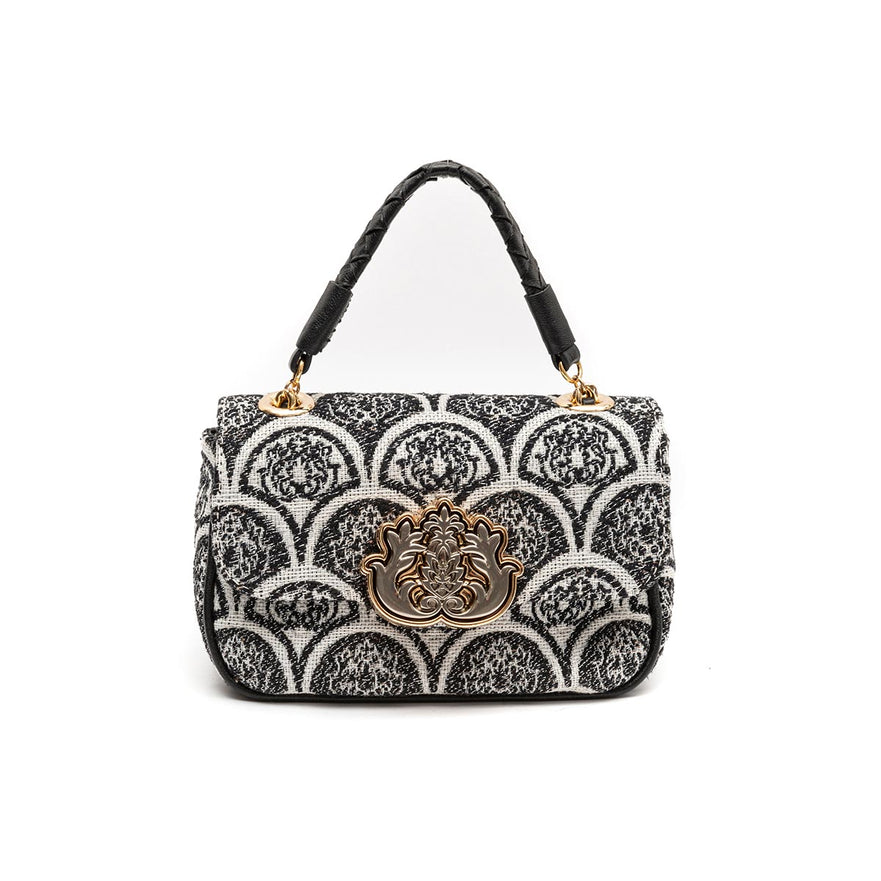 BOLSA MINI  BAGUETE SIRENE JACQUARD PRETO