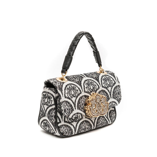 BOLSA MINI  BAGUETE SIRENE JACQUARD PRETO
