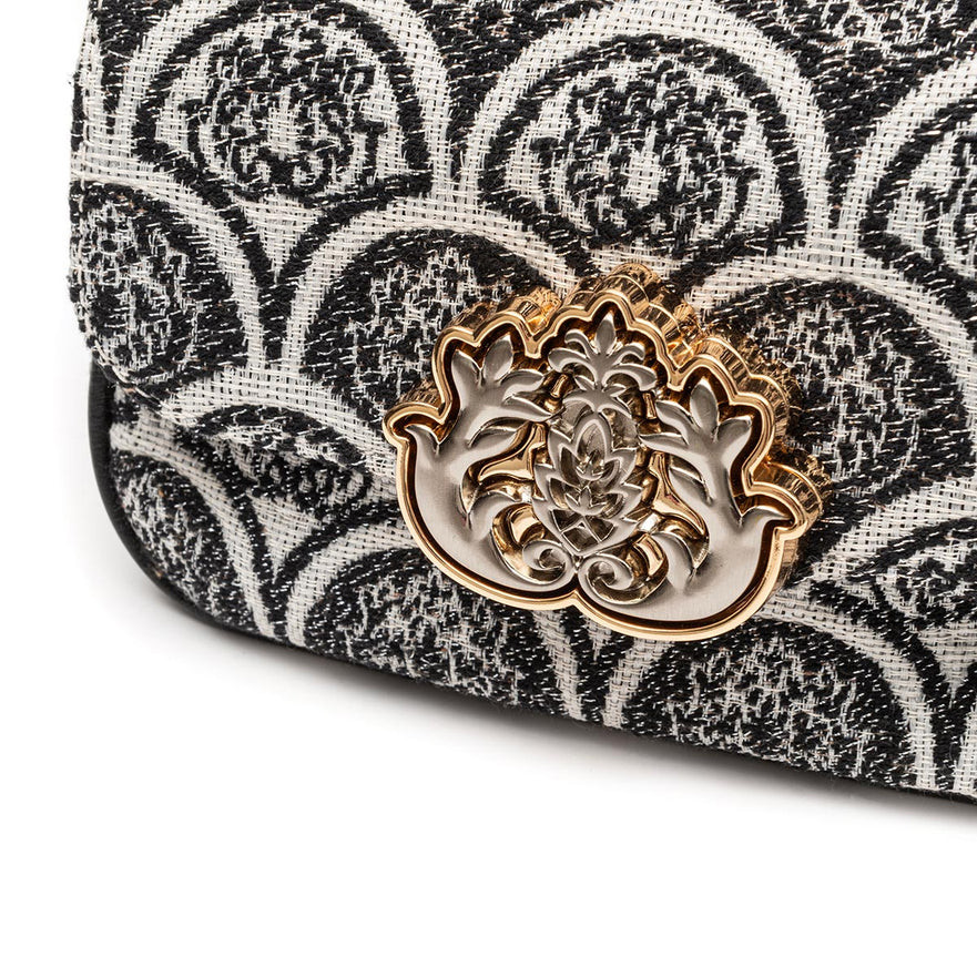 BOLSA MINI  BAGUETE SIRENE JACQUARD PRETO