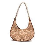 BOLSA HOBO SIRENA PEQUENA JACQUARD CARAMELO