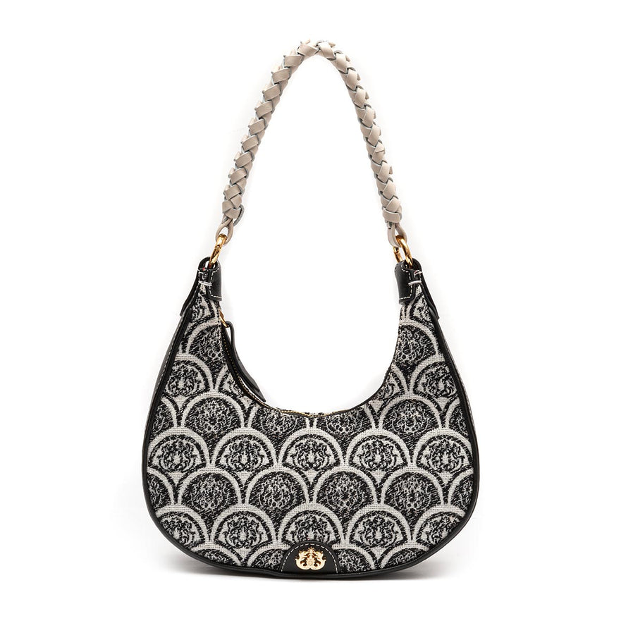 BOLSA HOBO SIRENA JACQUARD PRETO
