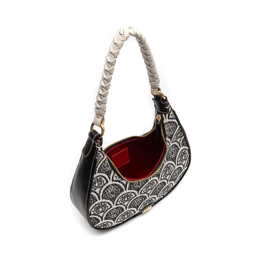 BOLSA HOBO SIRENA JACQUARD PRETO
