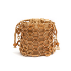 LARA RATTAN BUCKET BAG - NATURAL
