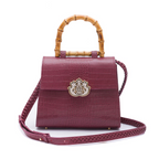 BOLSA TOP HANDLE MÉDIA MAXI CROCO BURGUNDY