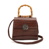 BOLSA TOP HANDLE MÉDIA MAXI CROCO PINHÃO