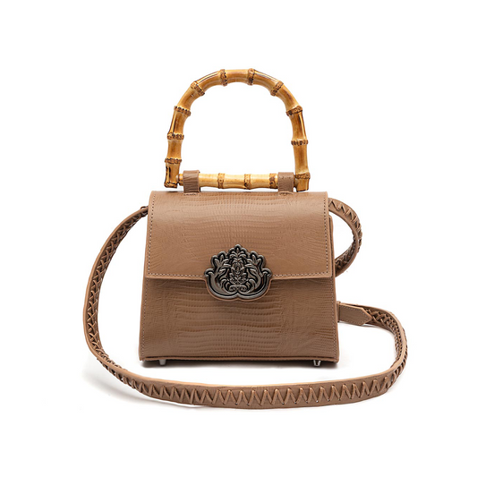 TOP HANDLE MINI LIZARD MOCHACCINO BAG