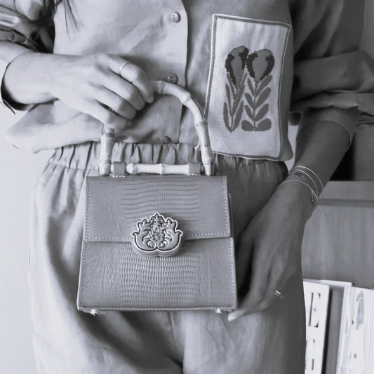 BOLSA TOP HANDLE MINI COURO MAXI CROCO CHANTILLY